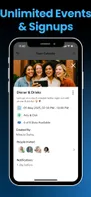 Create unlimited events with optional signup slots to manage attendance and participation.