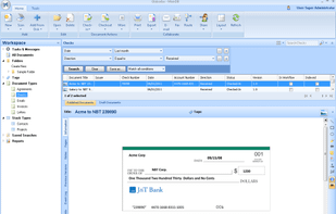Globodox in horizontal layout showing expanded Advanced Search box.