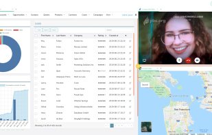 Crust CRM with video chat open