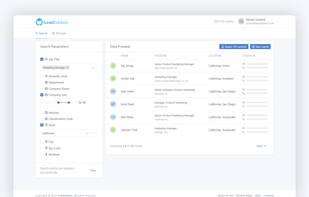 Pick exactly who you want to find with LeadGibbon's search parameters