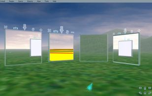 Open Cobalt 3D hyperlinks connecting five different virtual spaces