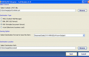 PCVITA PST Xtractor screenshot 1