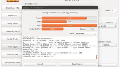 Writing an audio CD