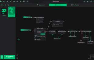 Scenario editor, visual scripting