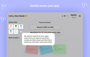 Quick links allow you to switfly acces your favourite websites.