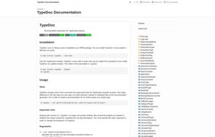 TypeDoc screenshot 1