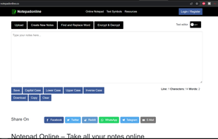 Notepad Online screenshot 1
