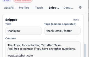 TextsBert screenshot 2