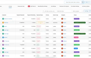 BytePhase Job Listing gives a clear, real-time view of all repairs with status, payments, filters, and quick actions for faster workflow.