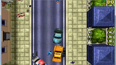 Grand Theft Auto, running on an emulated 486.