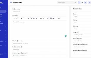 Ticket Creation Screen