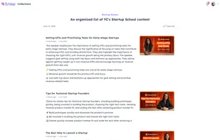 Collection of summaries