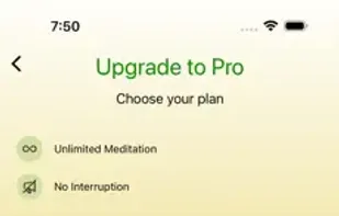 Annual subscription screen