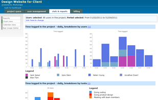 Graphical report of logged time