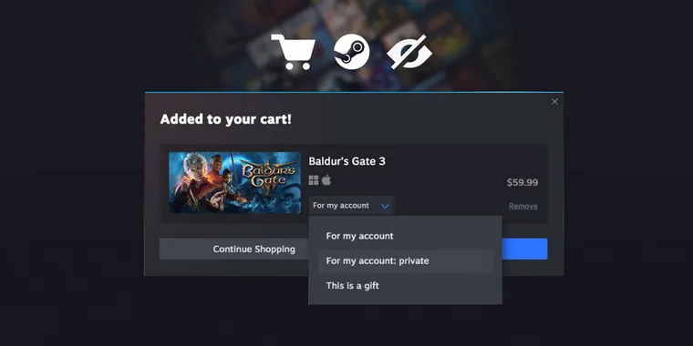 Valve adds privacy feature to Steam, letting users hide purchased games image