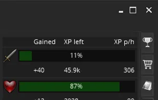 Real-time xp hour rate.