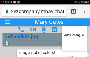 Shows how just a url triggers a live chat over mobile with a customer.
