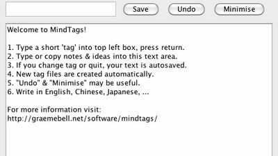 MindTags User Interface (MacOS X) 