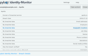 Spybot Identity Monitor Breach Details