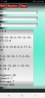 Show Highest roll, Lowest roll, Average Roll, and the Total of the set.