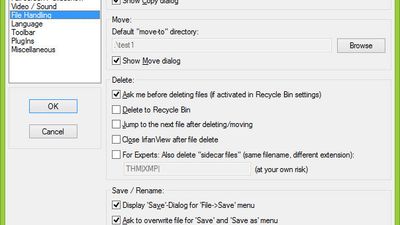File handling settings