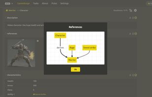Browse references between elements