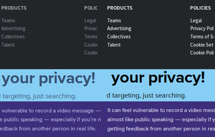 When background is colourful and the text is half-way between black and white, and Text Blackness can decide whether to blacken or whiten automatically without any user interaction.
