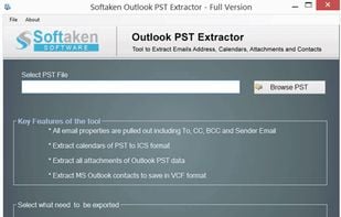 Softaken Outlook PST Extractor screenshot 1
