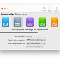 Have you ever tried to send an image only to be told that the file is too large? Do your file uploads seem to take forever? Enter Archiver's own compression format, with which you can truly shrink image and audio files.