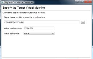 Specify the Target Virtual Machine