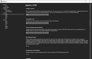 Application settings with detailed descriptions