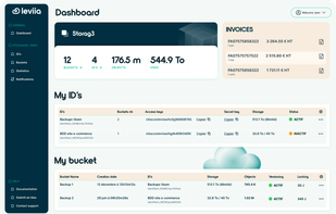Leviia Storag3 - Dashboard