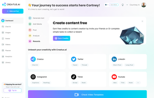 Creatus: AI-powered cameraless text-to-video app that turns text into eye-catching short videos.