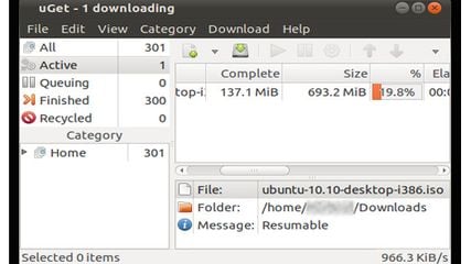 uGet 1.7.6 running on Ubuntu 10.10