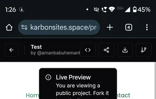Sample Project Preview page