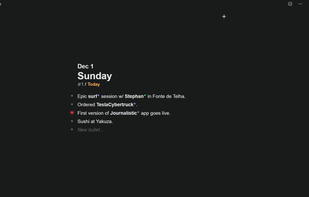 Journalistic desktop app with collapsed navigation drawer in Dark mode, shown in a maximized state
