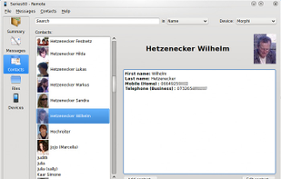 Contact management - You can browse, edit, add and delete contacts.