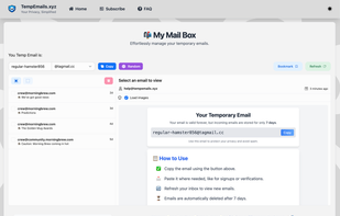 TempEmails.xyz screenshot 1