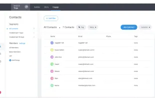 Manage all your contacts from one place with a simple yet powerful built-in CRM.