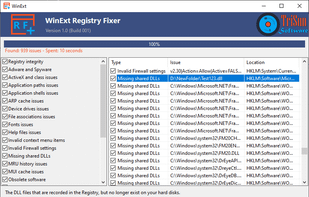 WinExt Registry Fixer screenshot 1