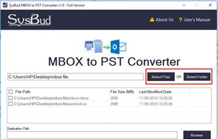 SysBud MBOX to PST Converter screenshot 1