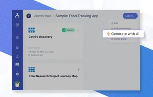Provide a few key inputs, and UserBit’s AI crafts a personalized journey map template you can refine in minutes. Also generate a complete journey map template for any existing persona in a single click using AI.