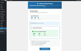 Setup Wizard – import your posts, pages, and products in one click