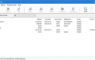 Express Invoice Invoicing Software - Customer List