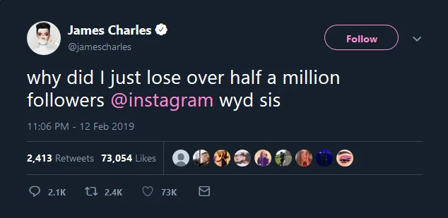 Instagram bug causing follower counts to be drastically inaccurate image