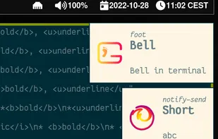 Notifications are automatically sized (with the possibility of limiting their max width and height):