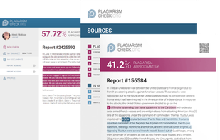 Report marks plagiarism, quotes and references.