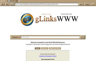 gLinksWWW browser homescreen