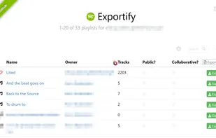 Main Screen After Connection to the Spotify API