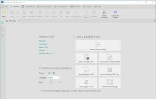 User Interface - Start Page